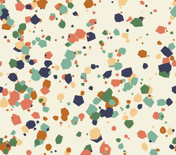 Terrazzo free tumbler wrap design: earthy terrazzo chips on cream
